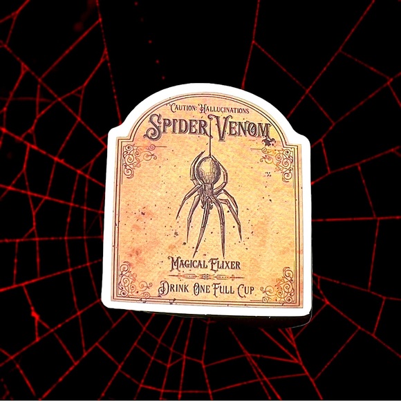 Spider Venom Witchy Sorceress Supreme Potion B0ttle Label Elixir Sticker Occult - Picture 1 of 7